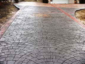 stamped concrete sidewalk pavers